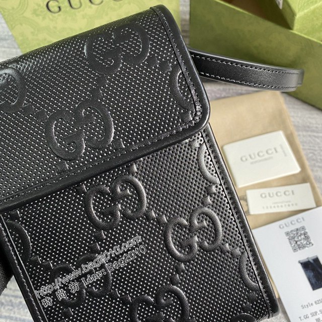 Gucci新款包包 古馳小斜挎包 Gucci迷你手機袋 625571黑皮  ydg3044
